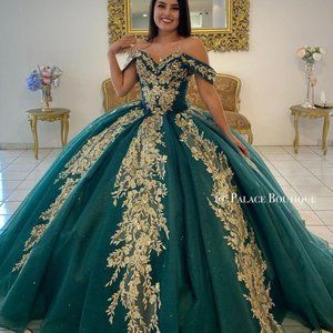 a green dress